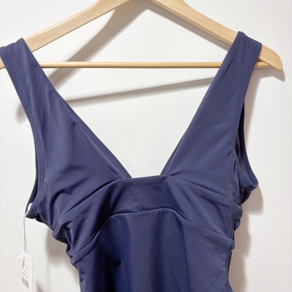 New Andie The Mykonos One Piece Swimsuit Navy Blue Size Small NWT Plunge Deep V - Picture 9 of 15